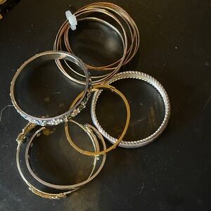 Elegant Gold and Silver Bangle Set